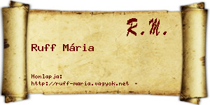 Ruff Mária névjegykártya