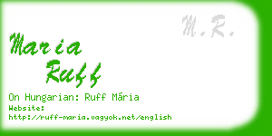 maria ruff business card